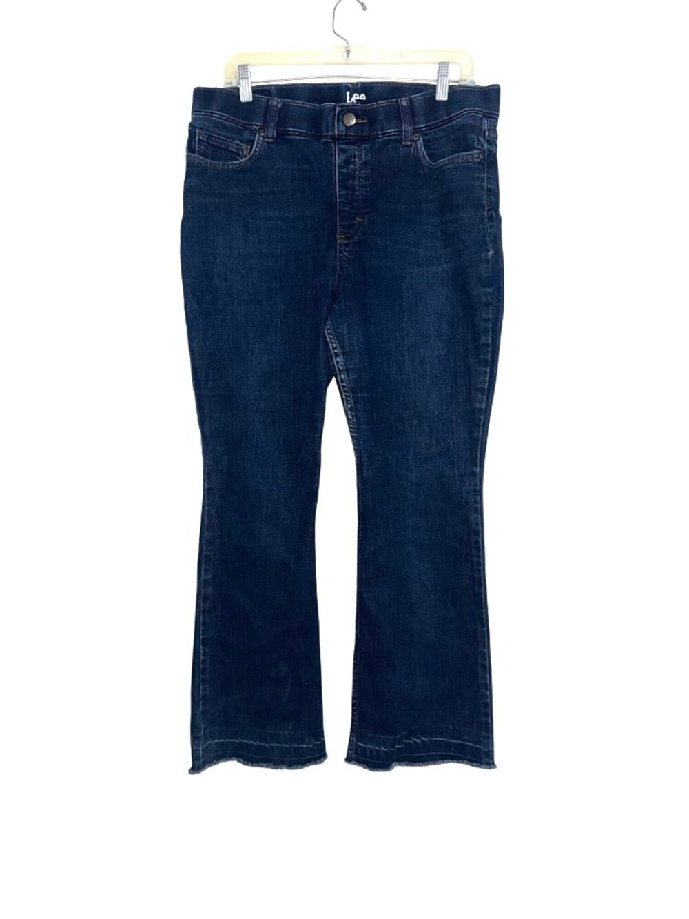 Lee Womens Dark Wash Bootcut Jeans Size 16 P Regular With Stretch Fabric